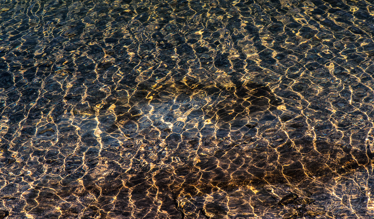 With the sun shining on Yellowstone Lake, it left a hypnotizing pattern on the water's surface.