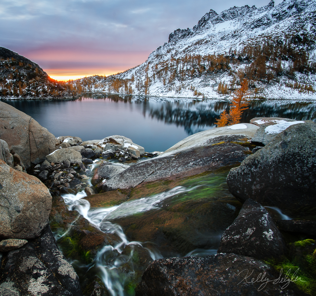 A perfect morning photographing at Perfection Lake in the Core of the Enchantments.&nbsp;