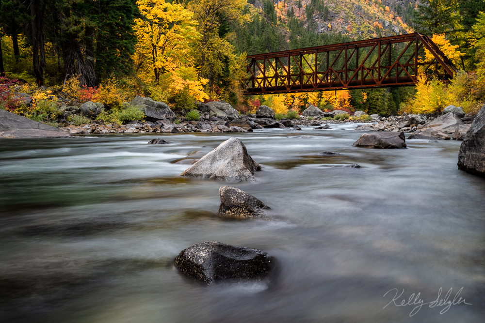 A popular spot for photography, Tumwater Canyon is full of color in the fall.