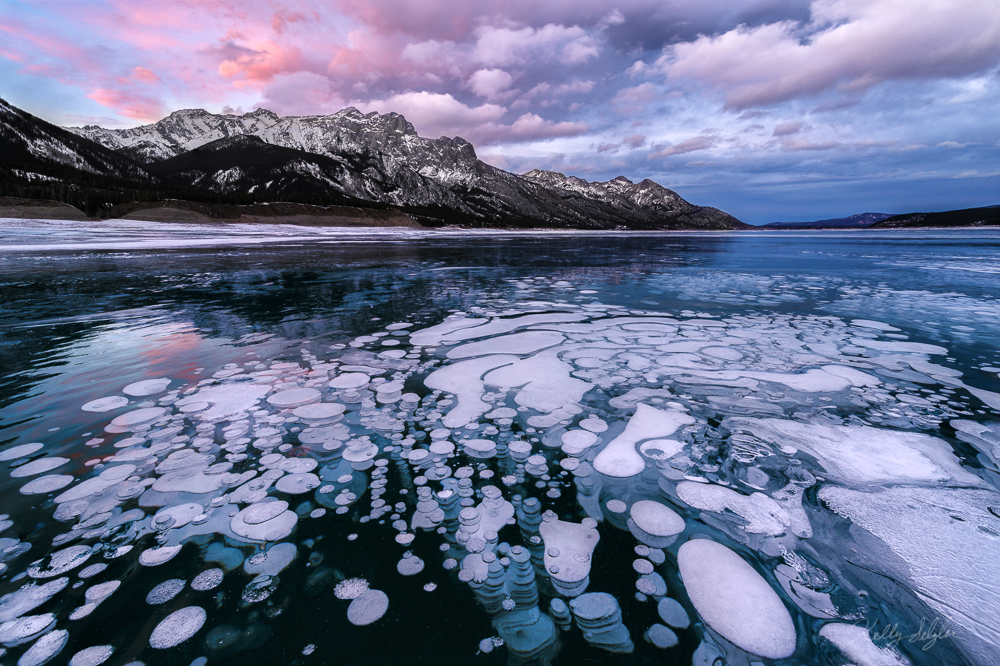 An endless changing sunset in the Canadian Rockies.